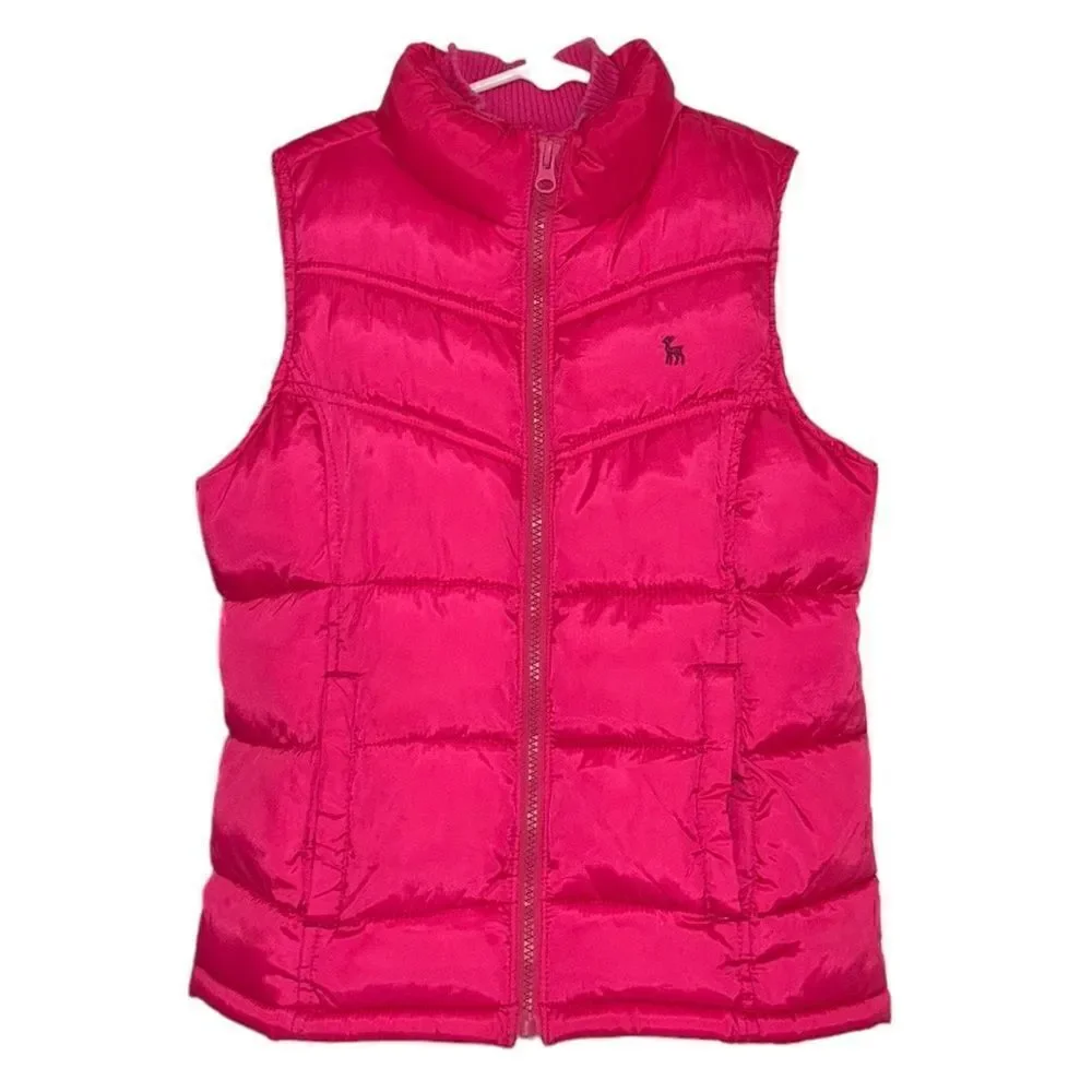 Old Navy Pink/Red Puffer Vest (Size large)